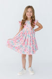 Beachy Blooms Flutter Sleeve Twirl Dress - Aaria Tees Aaria Tees