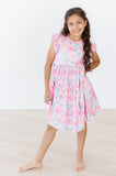 Beachy Blooms Flutter Sleeve Twirl Dress - Aaria Tees Aaria Tees