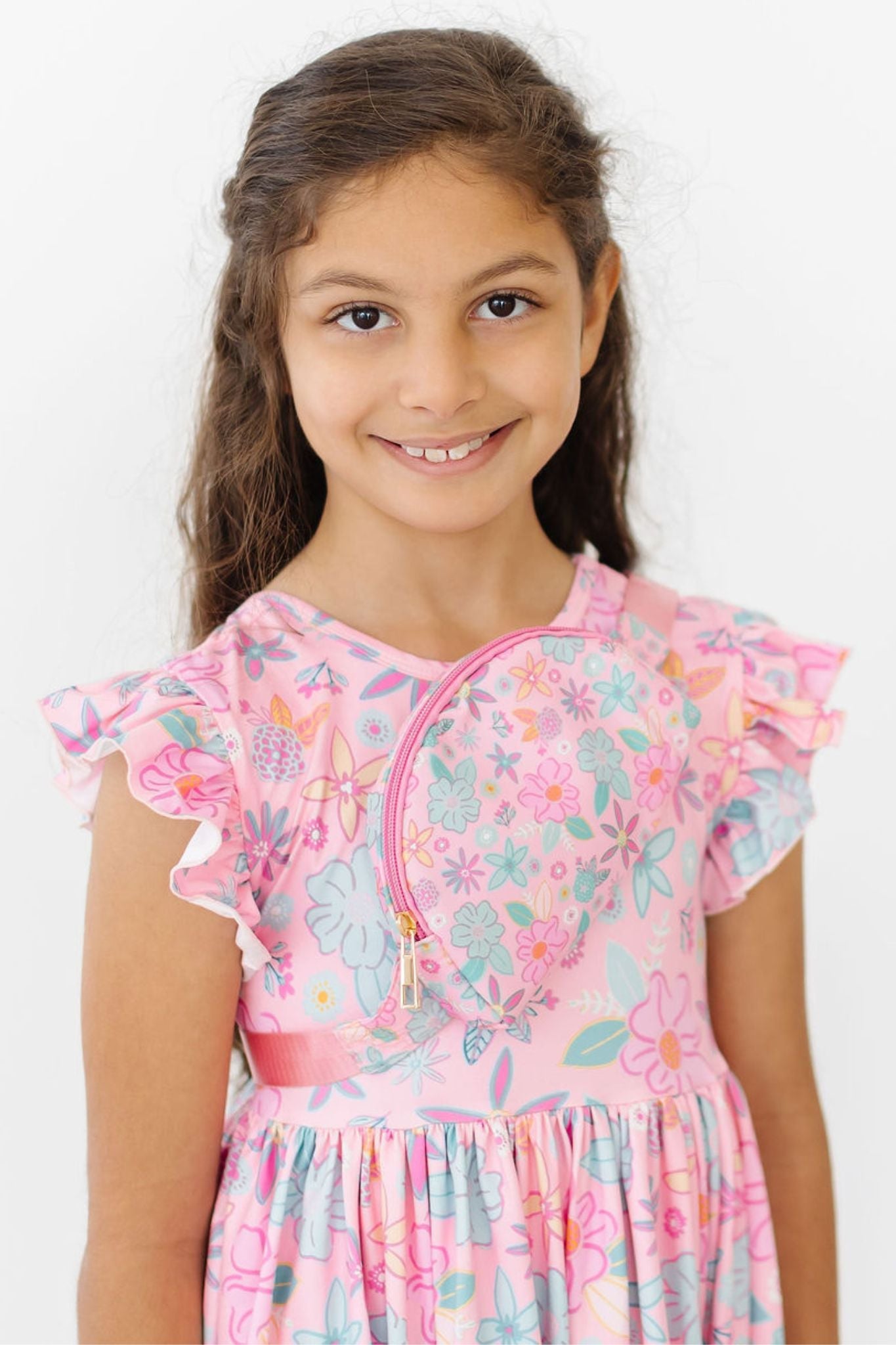 Beachy Blooms Flutter Sleeve Twirl Dress - Aaria Tees Aaria Tees