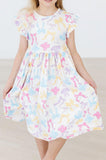 Bow-tastic Flutter Sleeve Twirl Dress - Aaria Tees Aaria Tees