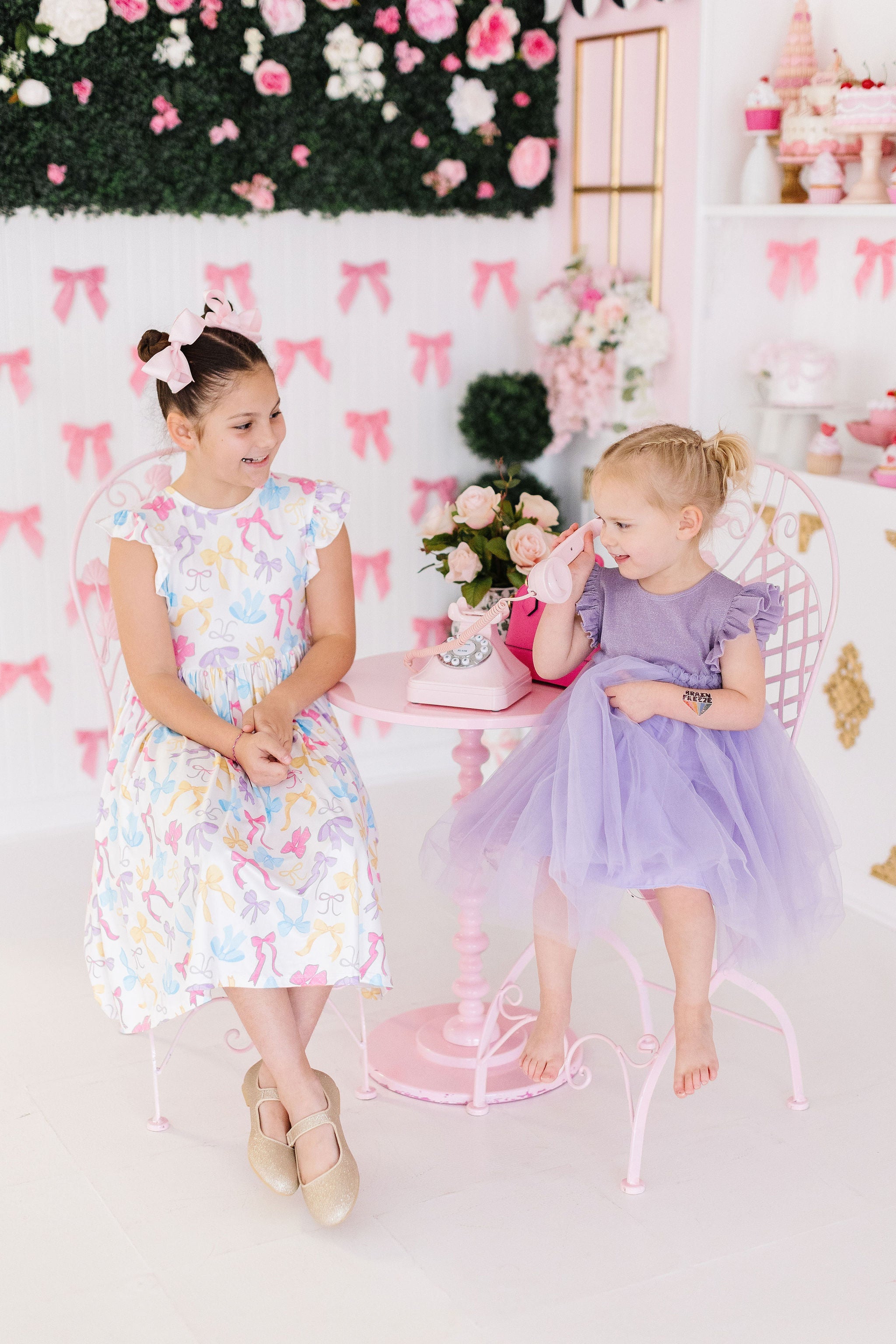 Bow-tastic Flutter Sleeve Twirl Dress - Aaria Tees Aaria Tees