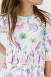 Dino Darling 3/4 Sleeve Pocket Twirl Dress - Aaria Tees Aaria Tees