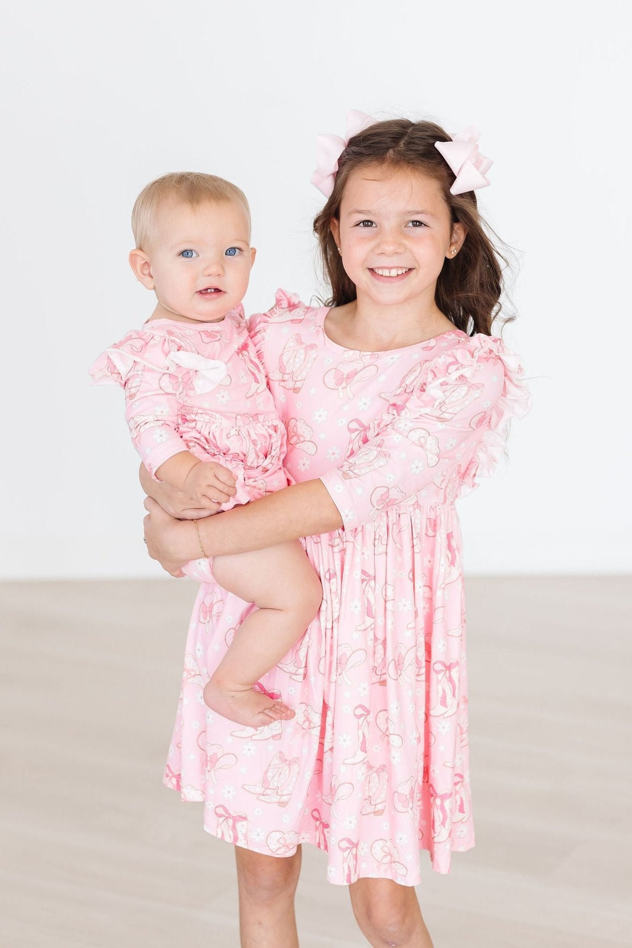 Howdy 3/4 Sleeve Flutter Twirl Bodysuit - Aaria Tees Aaria Tees