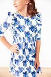 Lone Star 3/4 Sleeve Ruffle Twirl Dress - Aaria Tees Aaria Tees
