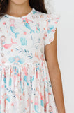Mermaid Friends Flutter Sleeve Twirl Dress - Aaria Tees Aaria Tees