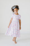 Mermaid Scales S/S Pocket Twirl Dress - Aaria Tees Aaria Tees