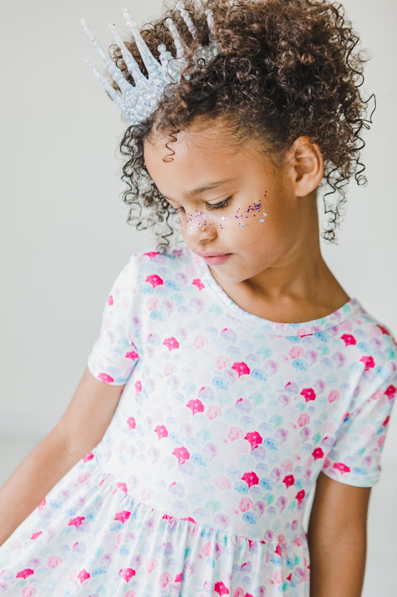 Mermaid Scales S/S Pocket Twirl Dress - Aaria Tees Aaria Tees