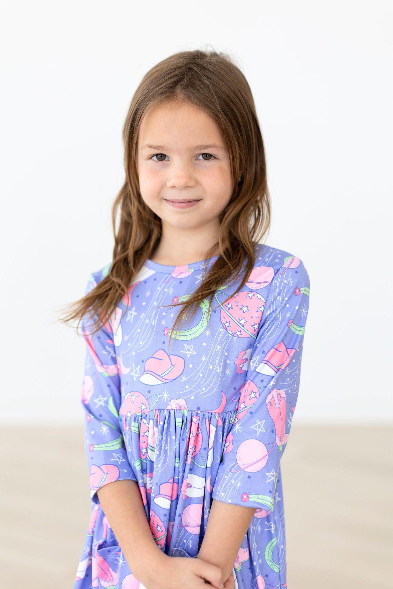 SALE Neon Moon 3/4 Sleeve Pocket Twirl Dress - Aaria Tees Aaria Tees