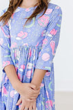 SALE Neon Moon 3/4 Sleeve Pocket Twirl Dress - Aaria Tees Aaria Tees