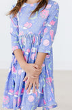 SALE Neon Moon 3/4 Sleeve Pocket Twirl Dress - Aaria Tees Aaria Tees