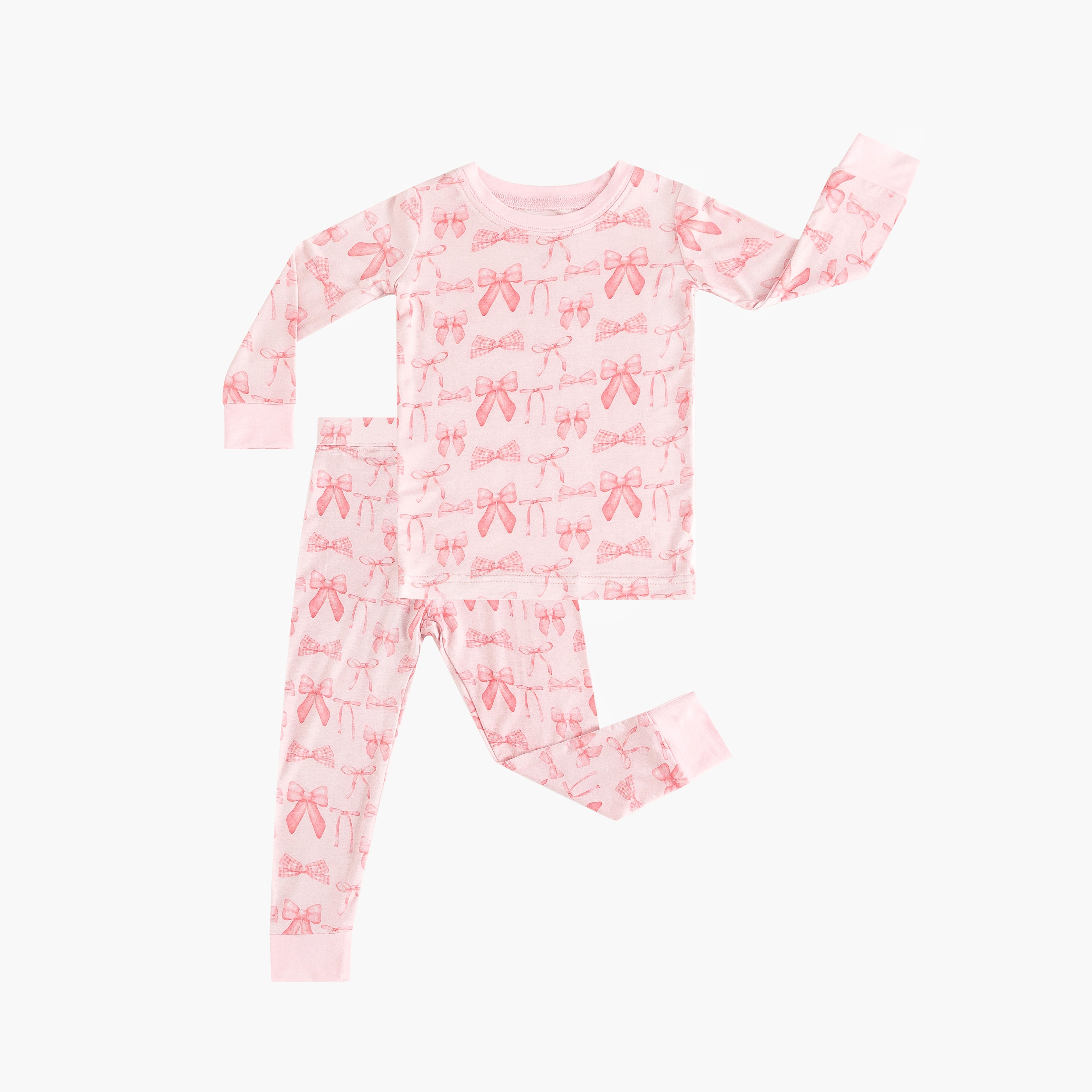 Pink Bows (Long Sleeve PJ) - Aaria Tees Aaria Tees