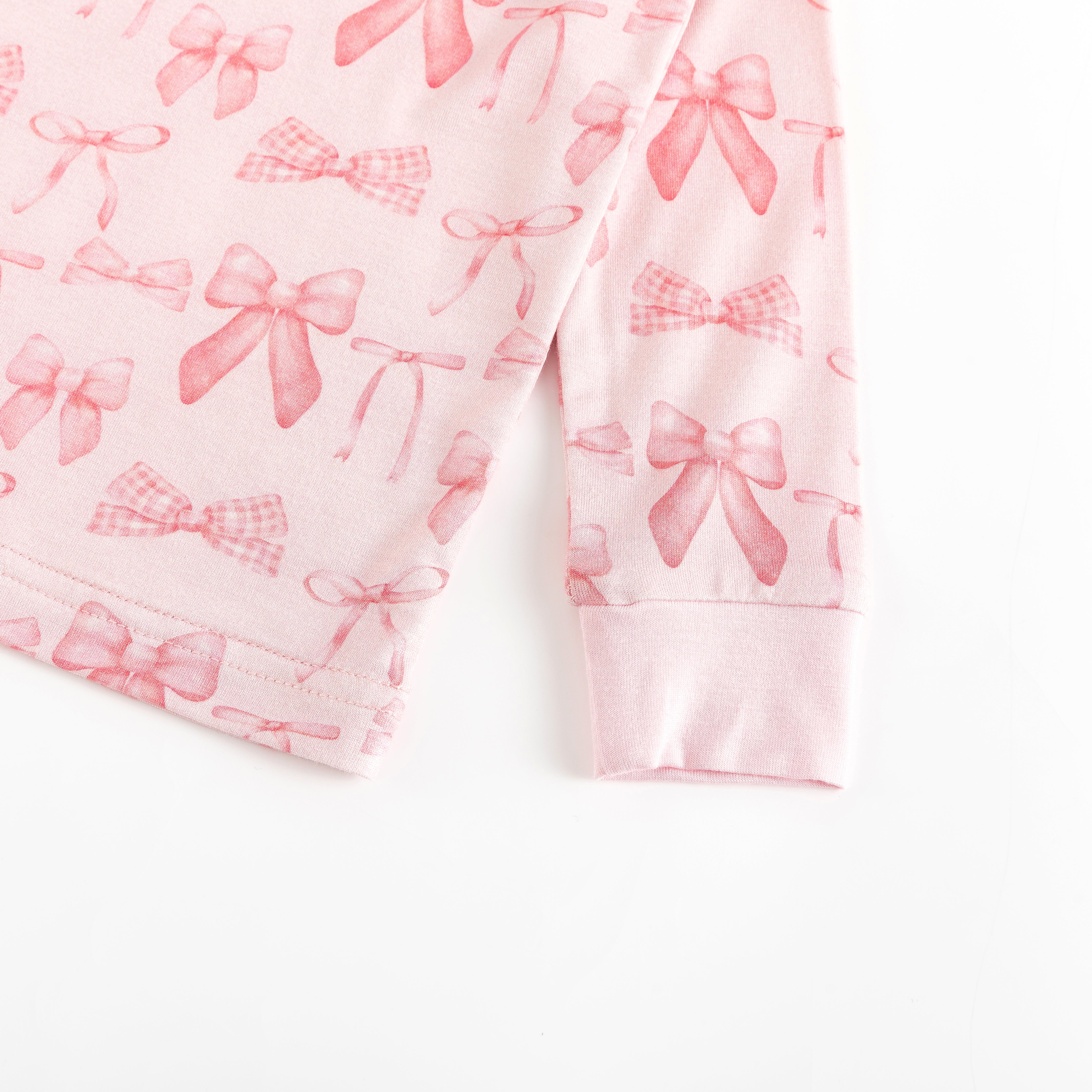 Pink Bows (Long Sleeve PJ) - Aaria Tees Aaria Tees