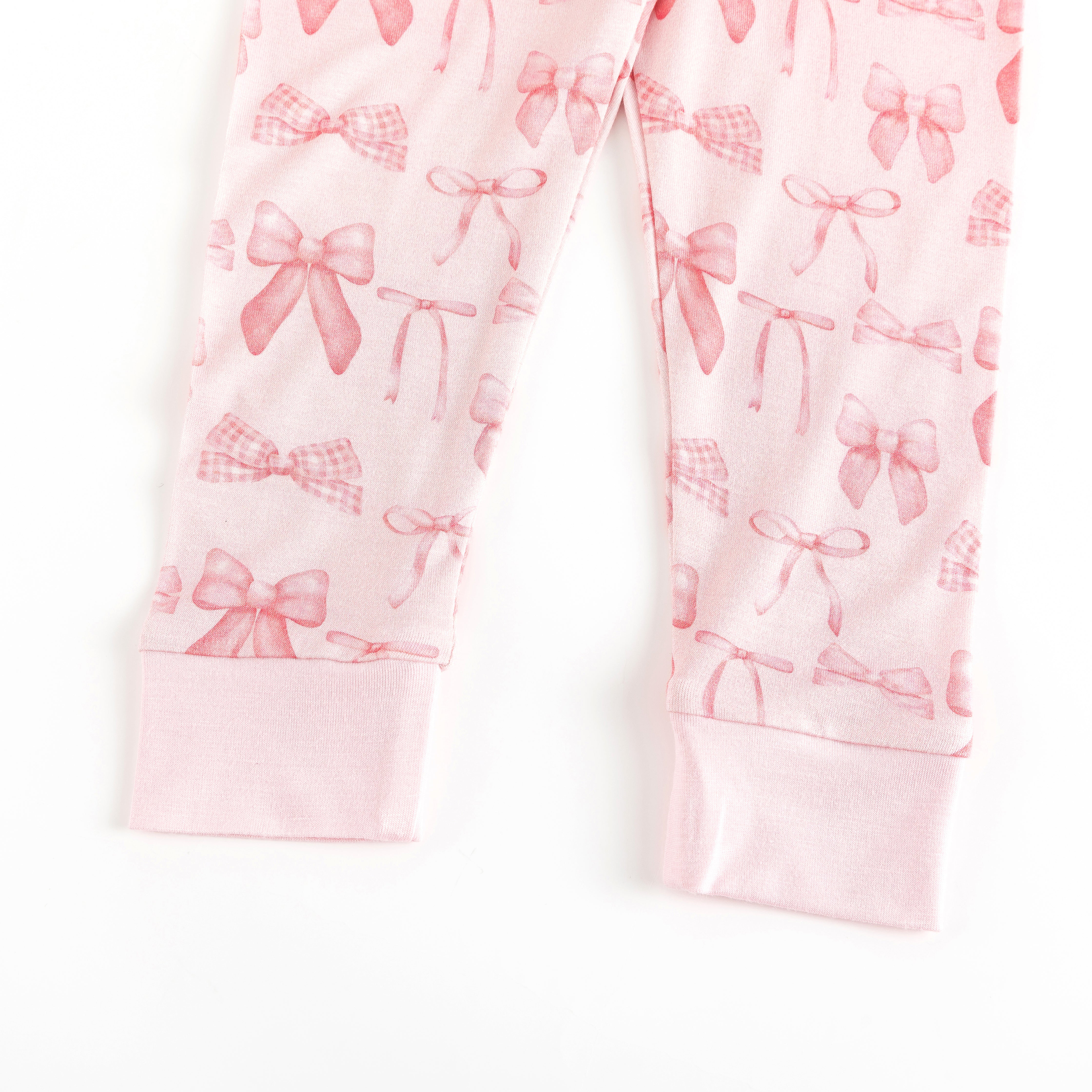 Pink Bows (Long Sleeve PJ) - Aaria Tees Aaria Tees