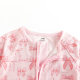 Pink Bows (Convertible Zip Footies) - Aaria Tees Aaria Tees