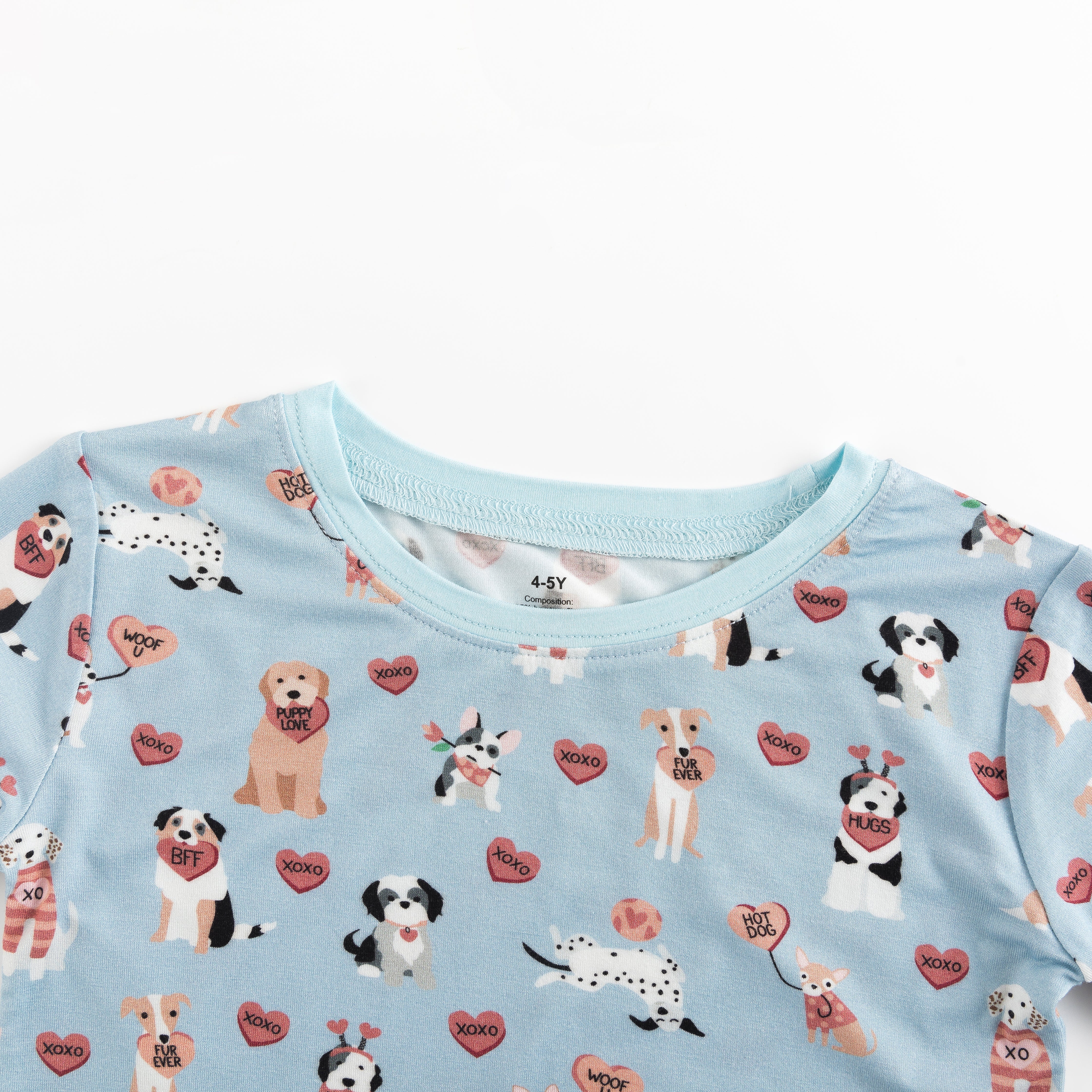 Pups & Kisses (Long Sleeve PJ) - Blue - Aaria Tees Aaria Tees
