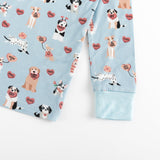 Pups & Kisses (Long Sleeve PJ) - Blue - Aaria Tees Aaria Tees