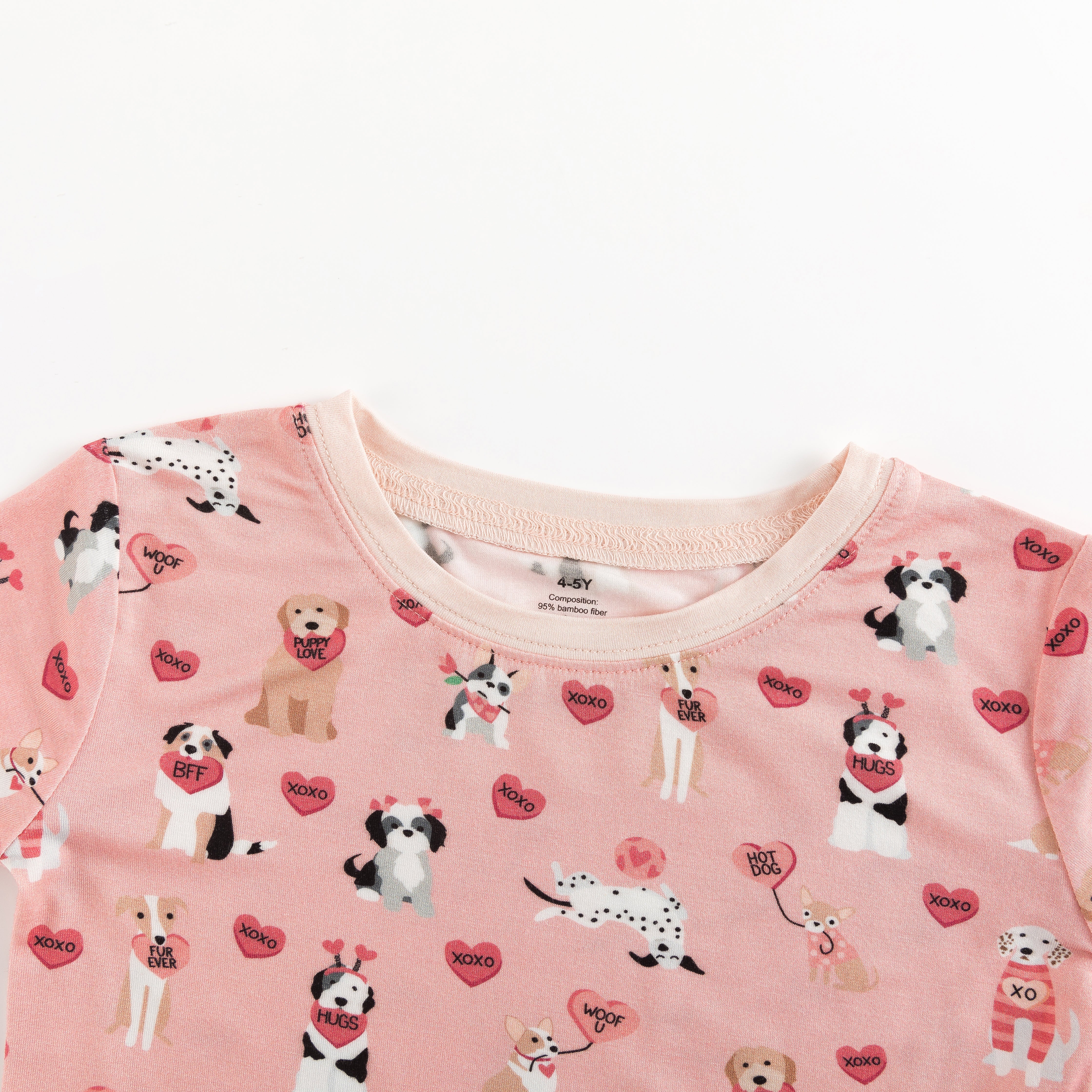 Pups & Kisses (Long Sleeve PJ) - Pink - Aaria Tees Aaria Tees