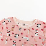 Pups & Kisses (Long Sleeve PJ) - Pink - Aaria Tees Aaria Tees