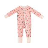 Pups & Kisses (Convertible Zip Footies) - Pink - Aaria Tees Aaria Tees