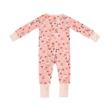 Pups & Kisses (Convertible Zip Footies) - Pink - Aaria Tees Aaria Tees