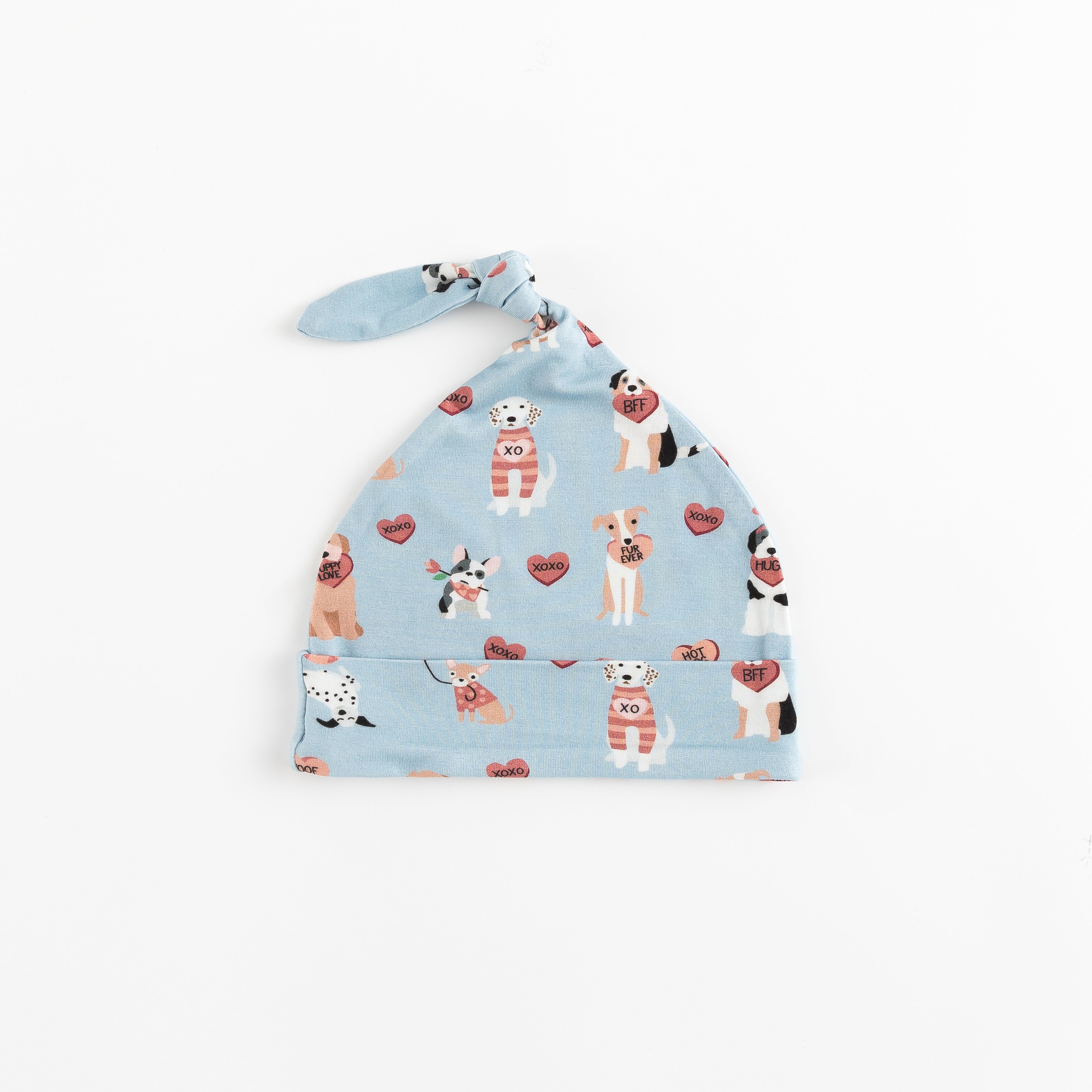 Pups & Kisses (Knotted Hat) - Blue - Aaria Tees Aaria Tees