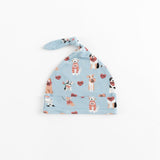 Pups & Kisses (Knotted Hat) - Blue - Aaria Tees Aaria Tees