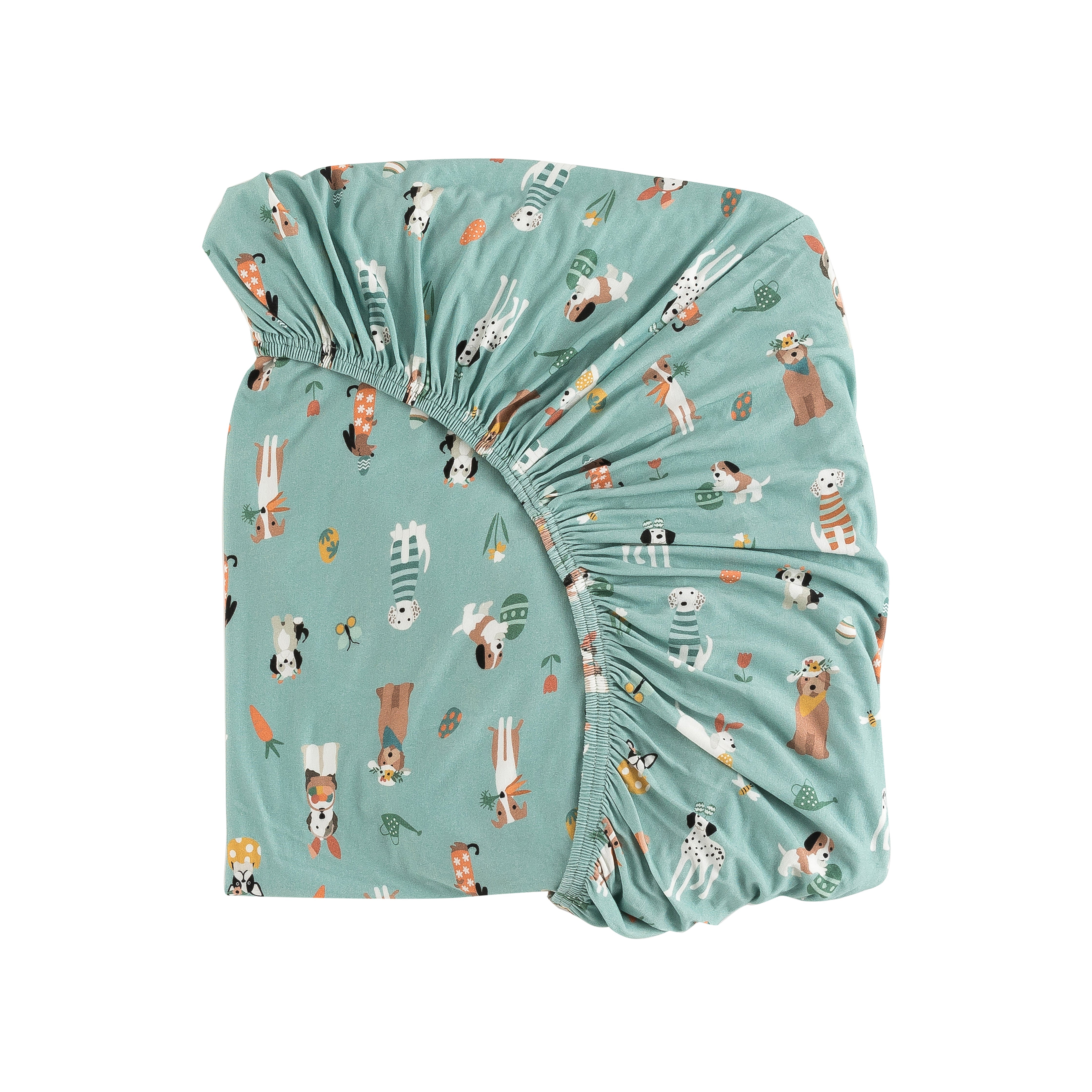 Puppy Egg Hunt (Crib Sheet) - Aquamarine - Aaria Tees Aaria Tees