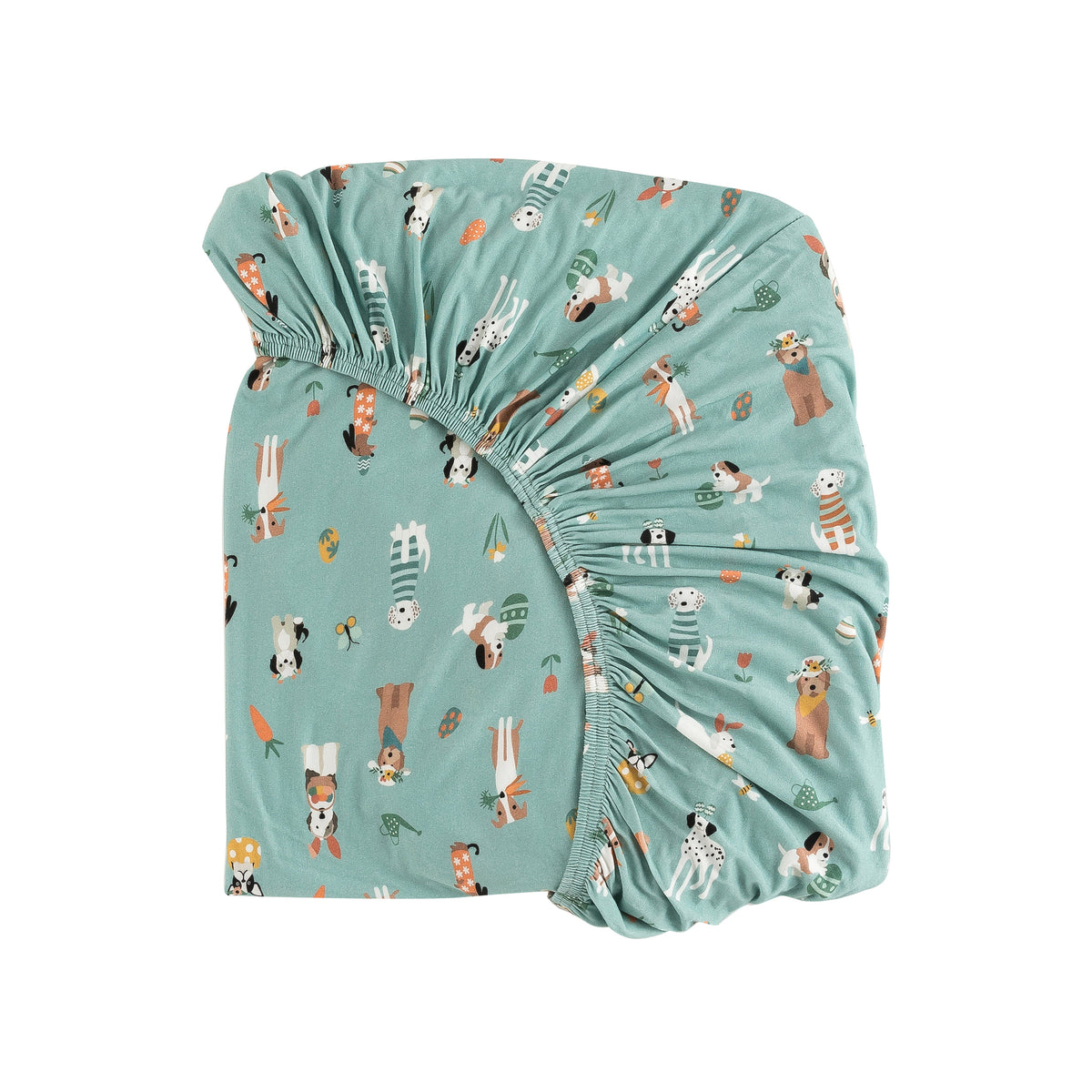 Puppy Egg Hunt (Crib Sheet) - Aquamarine - Aaria Tees