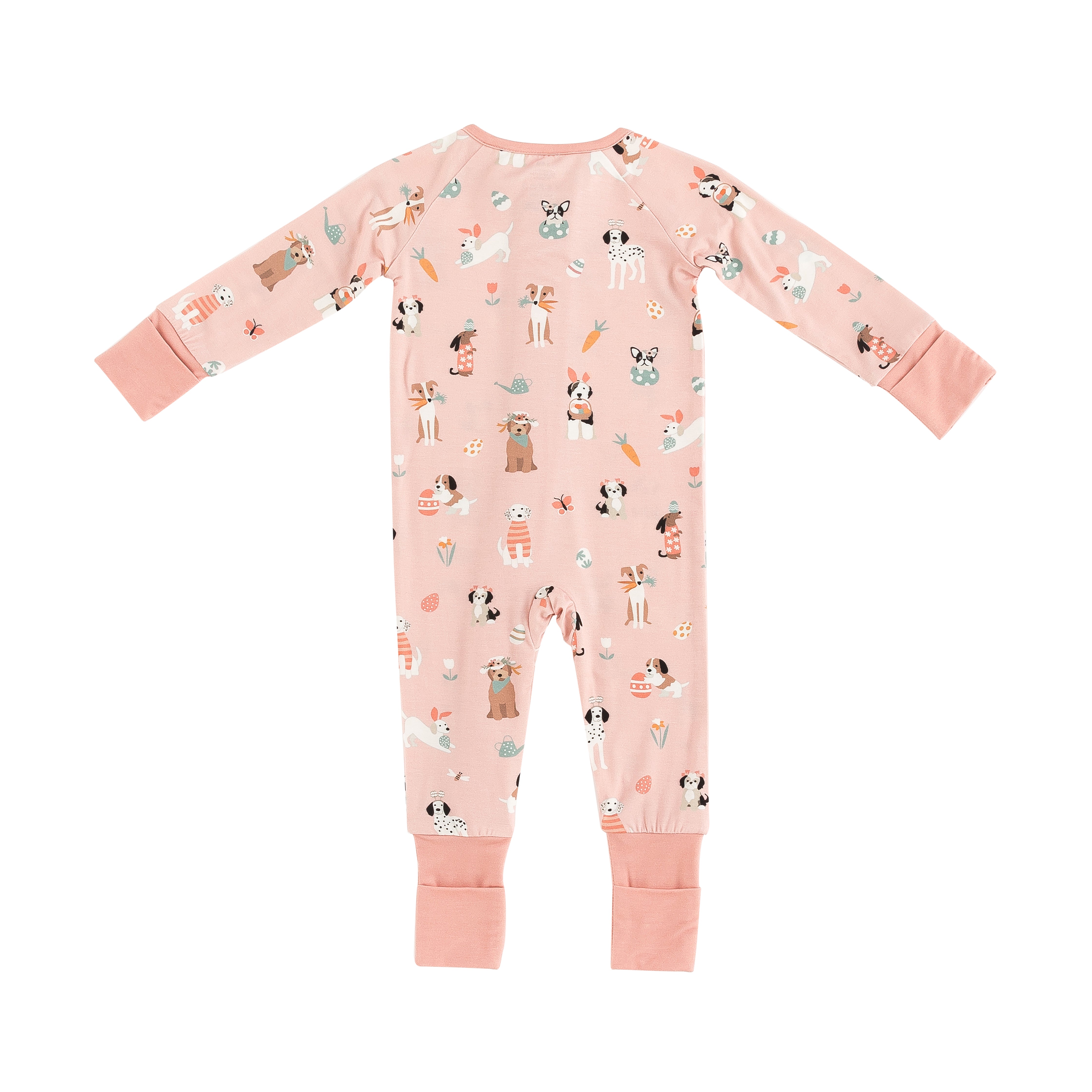 Puppy Egg Hunt (Convertible Zip Footies) - Pink - Aaria Tees Aaria Tees