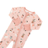 Puppy Egg Hunt (Convertible Zip Footies) - Pink - Aaria Tees Aaria Tees