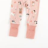 Puppy Egg Hunt (Convertible Zip Footies) - Pink - Aaria Tees Aaria Tees