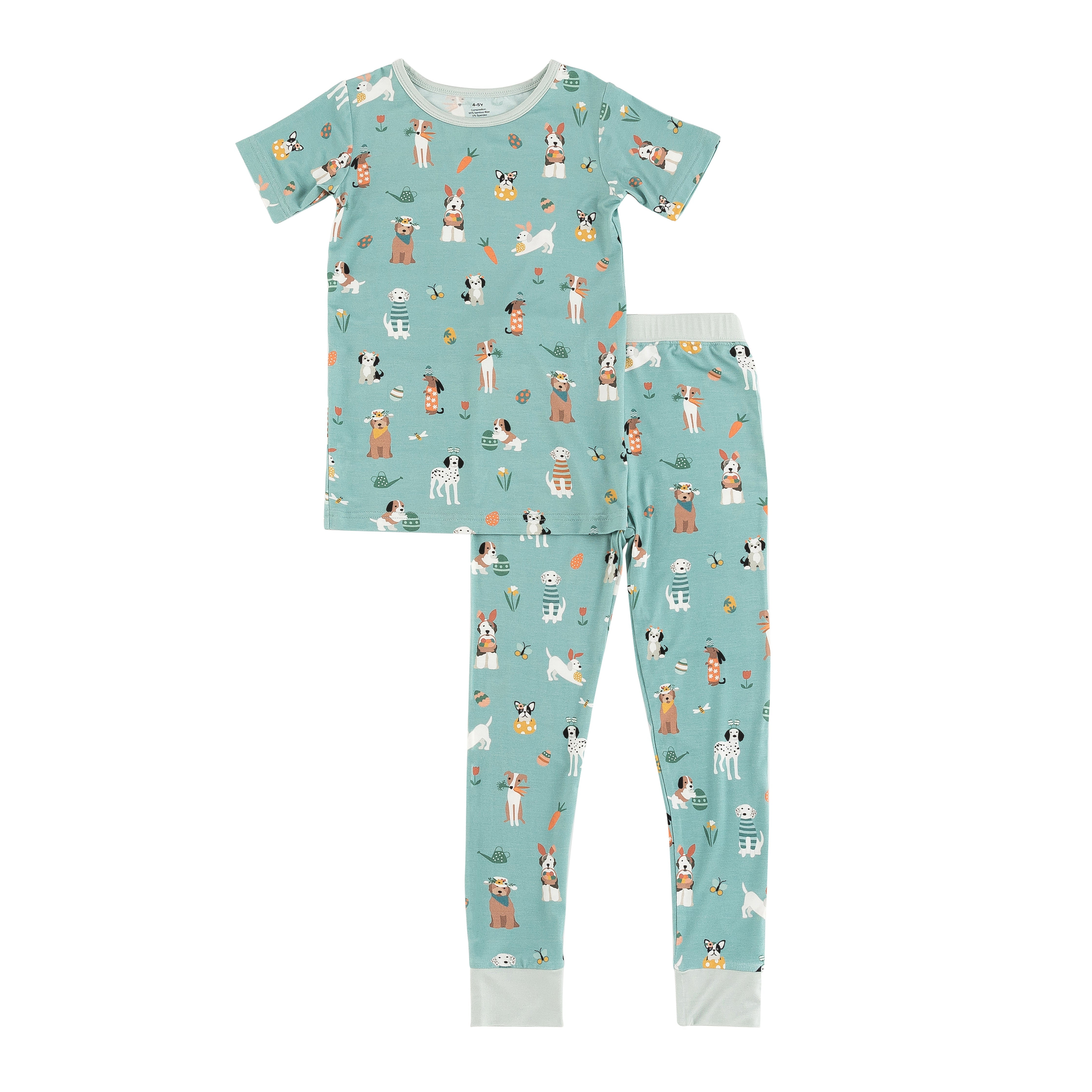 Puppy Egg Hunt (Short Sleeve PJ) - Aquamarine - Aaria Tees Aaria Tees