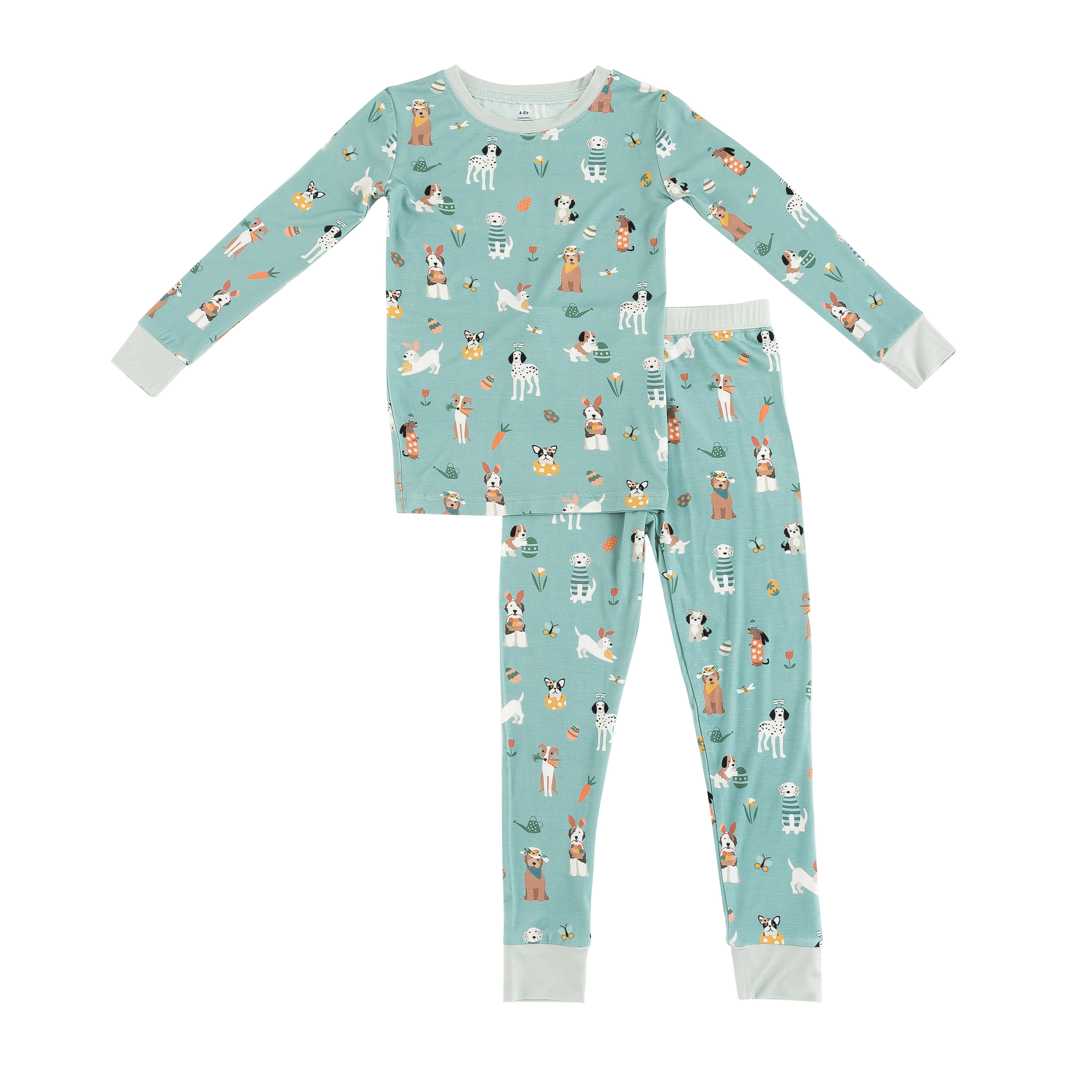 Puppy Egg Hunt (Long Sleeve PJ) - Aquamarine - Aaria Tees Aaria Tees