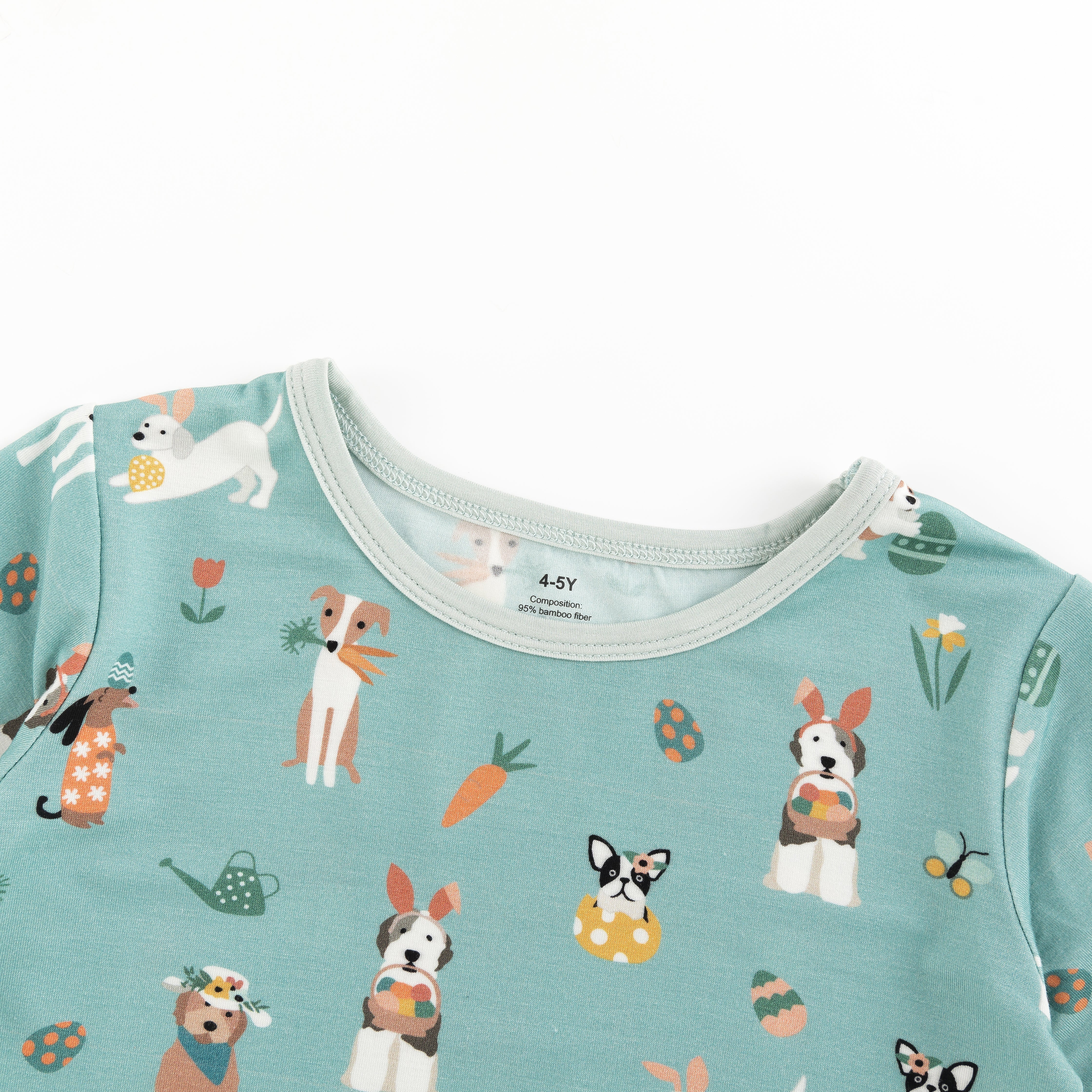 Puppy Egg Hunt (Short Sleeve PJ) - Aquamarine - Aaria Tees Aaria Tees