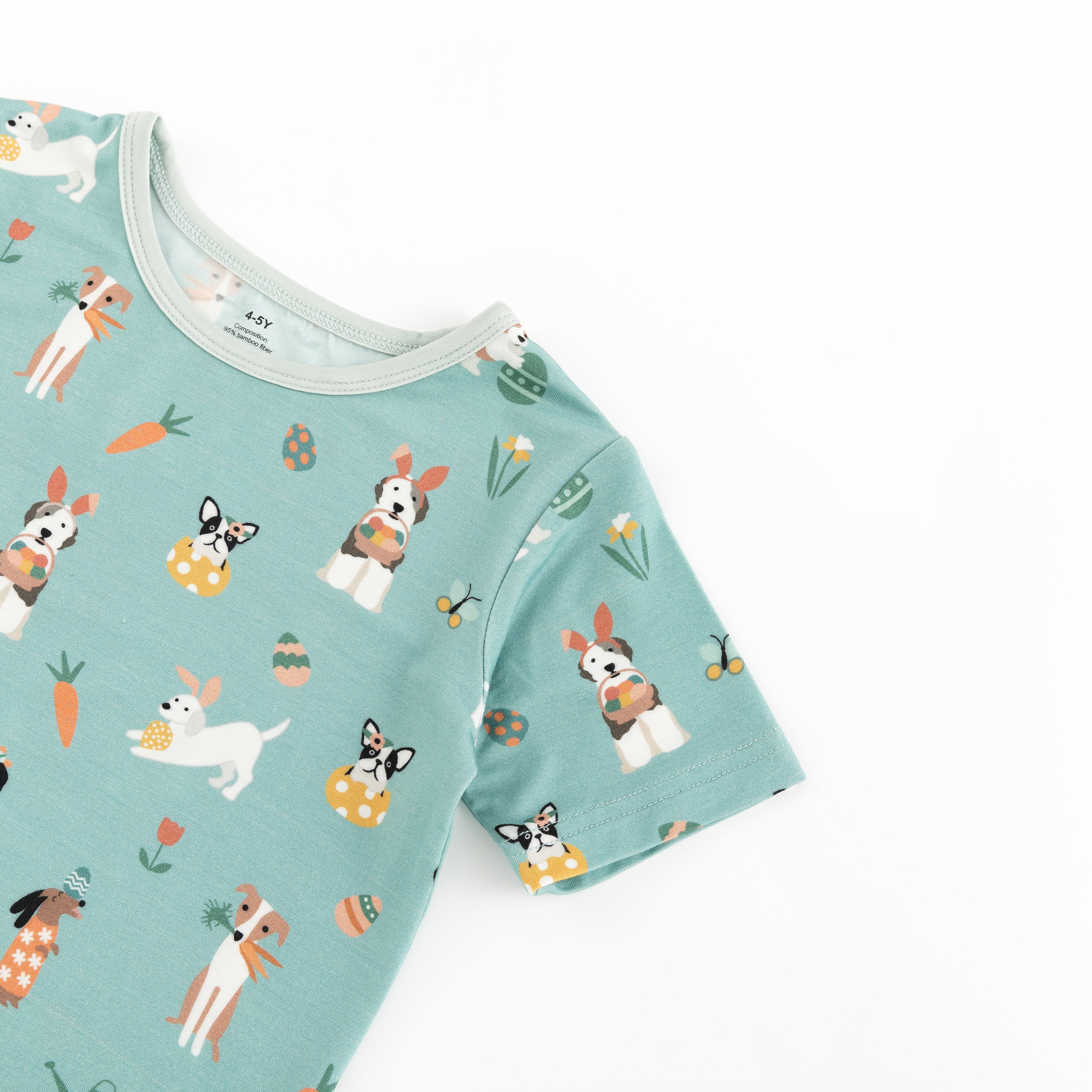 Puppy Egg Hunt (Short Sleeve PJ) - Aquamarine - Aaria Tees Aaria Tees
