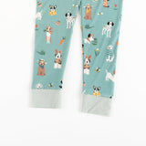 Puppy Egg Hunt (Long Sleeve PJ) - Aquamarine - Aaria Tees Aaria Tees
