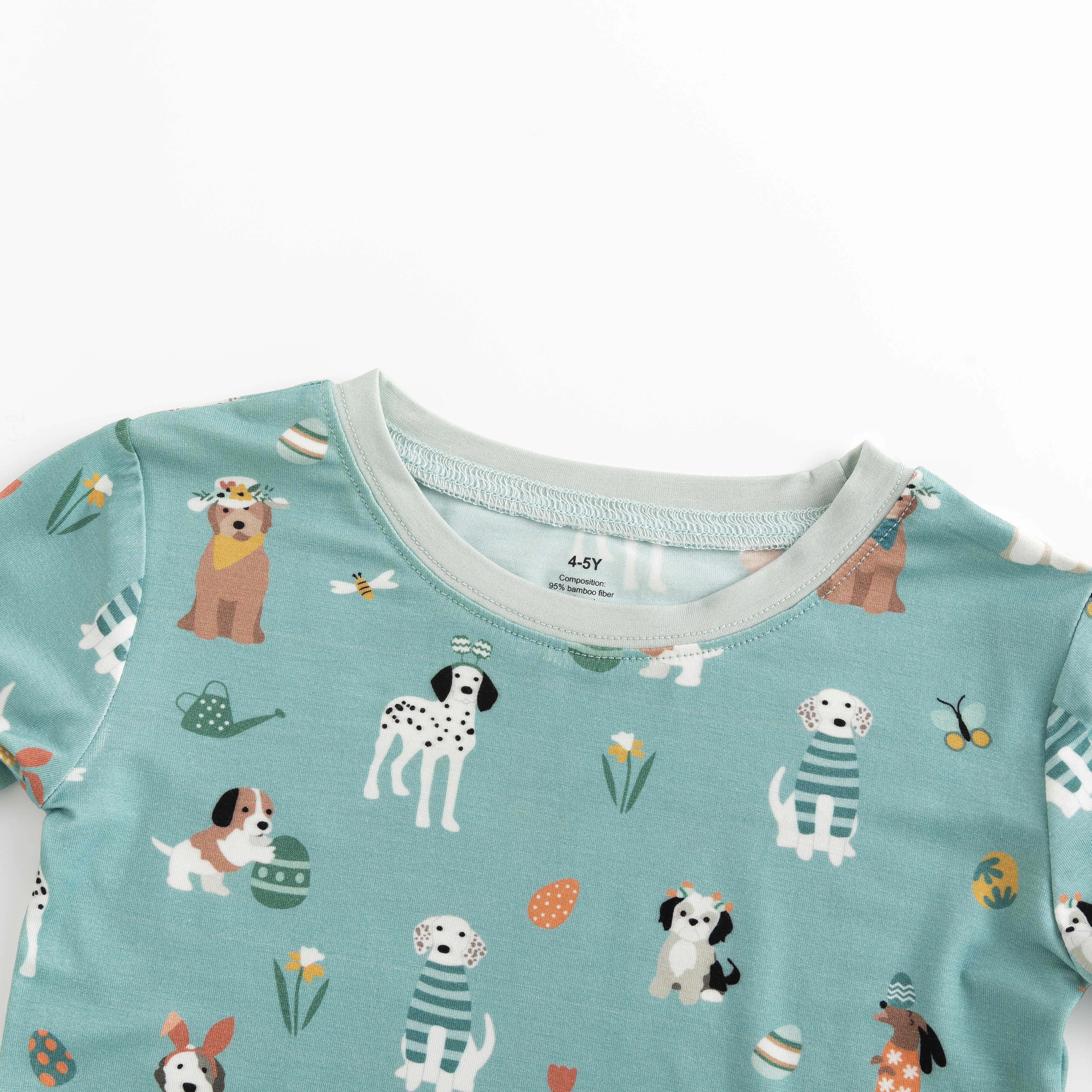 Puppy Egg Hunt (Long Sleeve PJ) - Aquamarine - Aaria Tees Aaria Tees