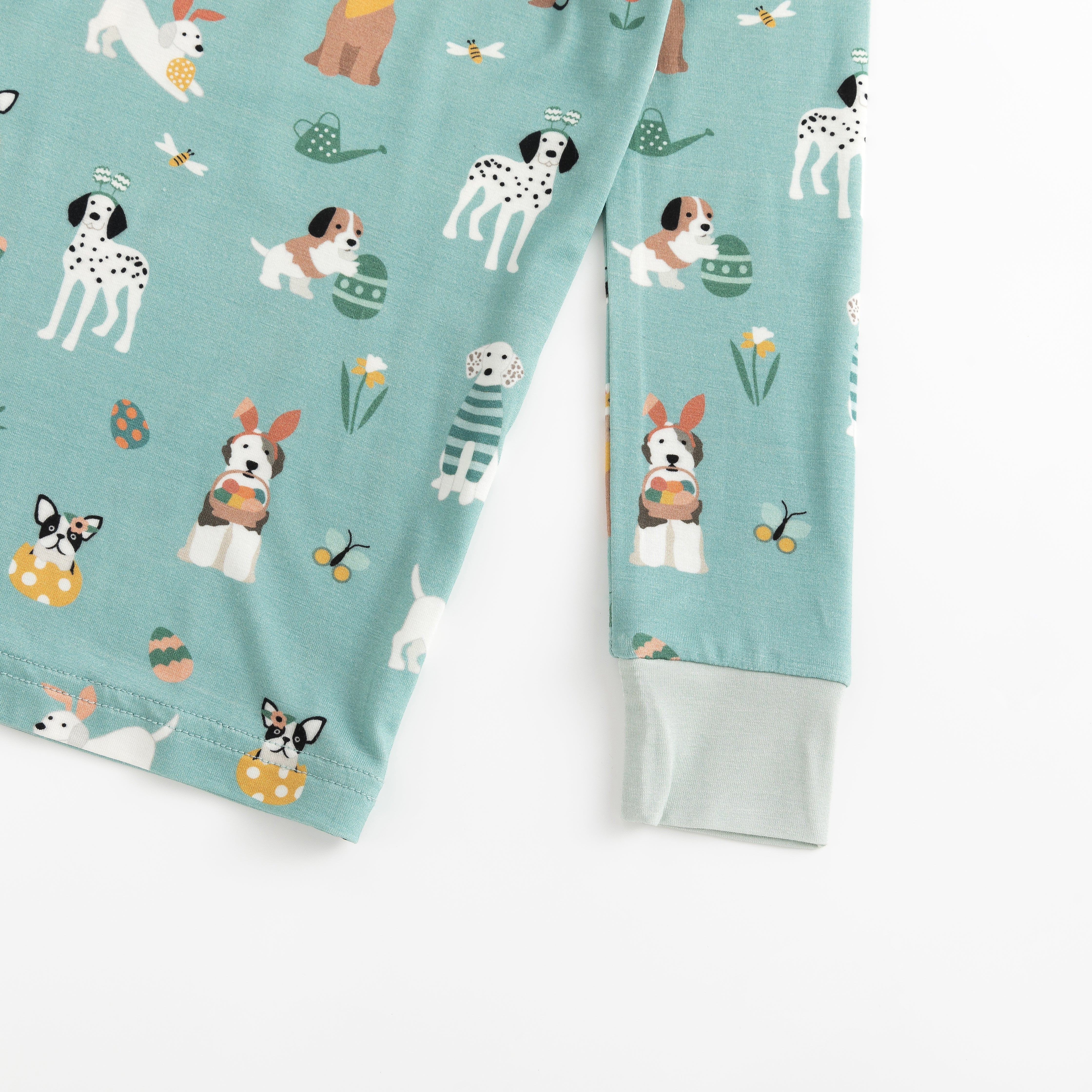 Puppy Egg Hunt (Long Sleeve PJ) - Aquamarine - Aaria Tees Aaria Tees