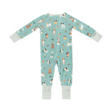 Puppy Egg Hunt (Convertible Zip Footies) - Aquamarine - Aaria Tees Aaria Tees