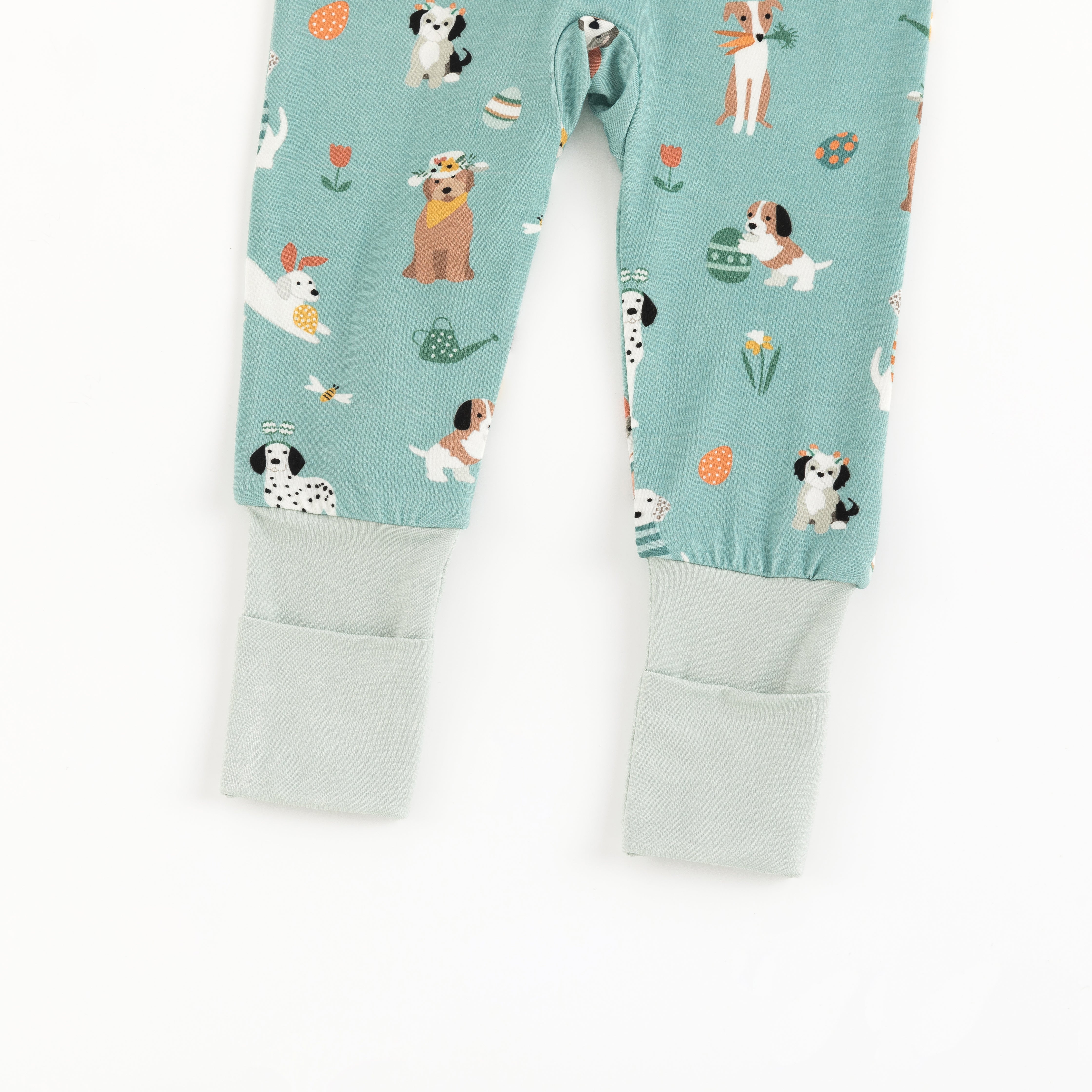 Puppy Egg Hunt (Convertible Zip Footies) - Aquamarine - Aaria Tees Aaria Tees