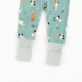 Puppy Egg Hunt (Convertible Zip Footies) - Aquamarine - Aaria Tees Aaria Tees
