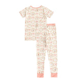 Bows & Bunnies (Short Sleeve PJ) - Pink - Aaria Tees Aaria Tees