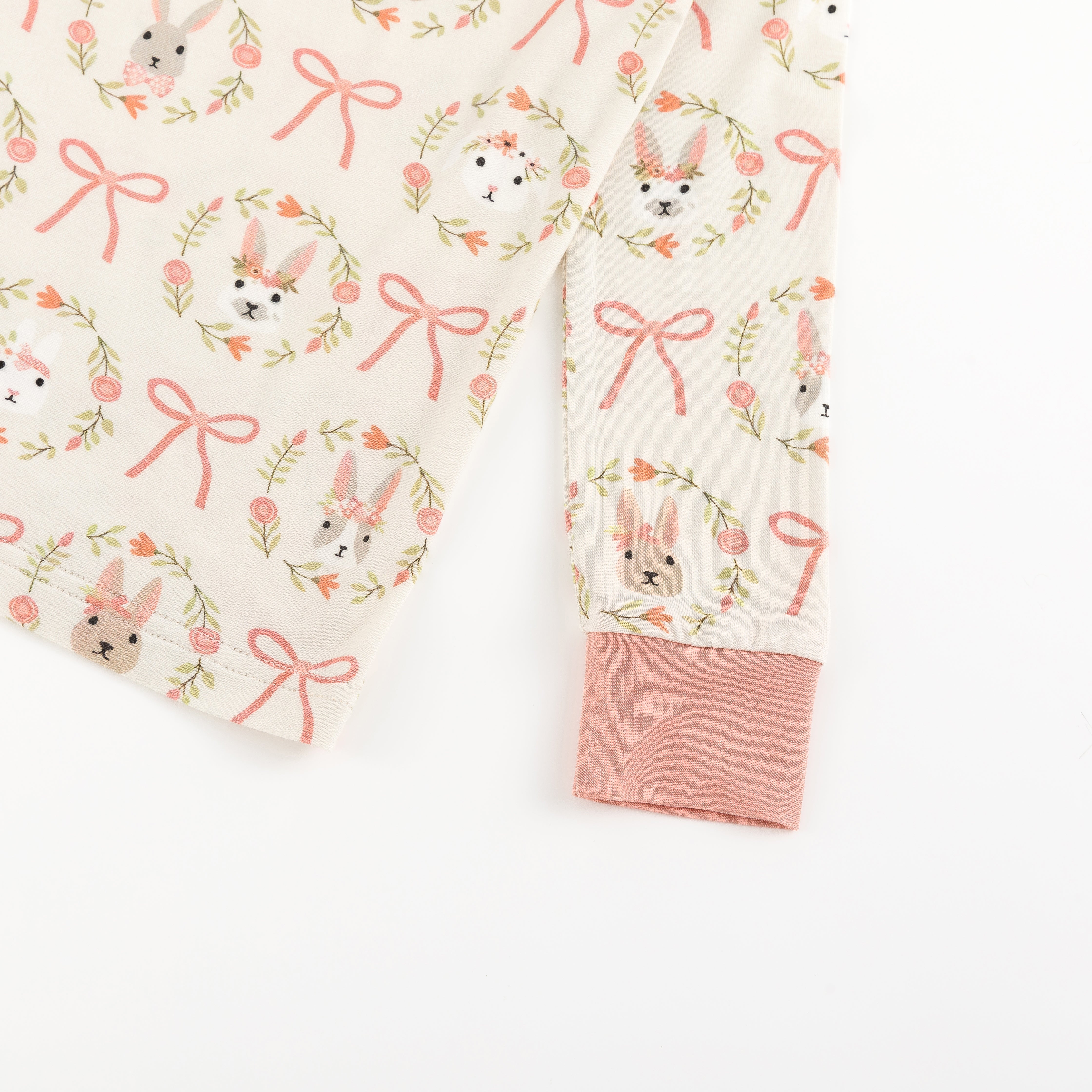 Bows & Bunnies (Long Sleeve PJ) - Aaria Tees Aaria Tees
