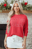 Ximena Letter Graphic Loose Long Sleeve Top - Aaria Tees Aaria Tees