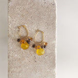Yellow Chalcedony Gold Drop Earrings Aaria Tees