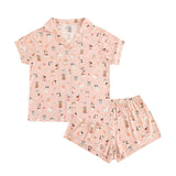 Puppy Egg Hunt (Women's Short Sleeve PJ) - Pink - Aaria Tees Aaria Tees