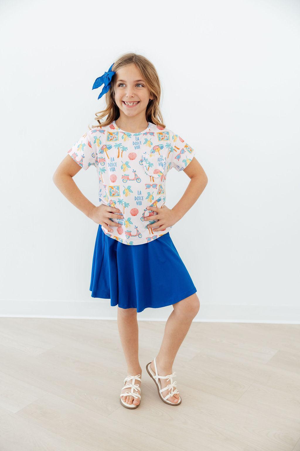 La Dolce Vita Ruffle Pocket Tee - Aaria Tees Aaria Tees