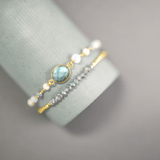 Labradorite Adjustable Stacking Bracelet Aaria Tees