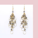 Labradorite Gold Chain Loop Earrings Aaria Tees