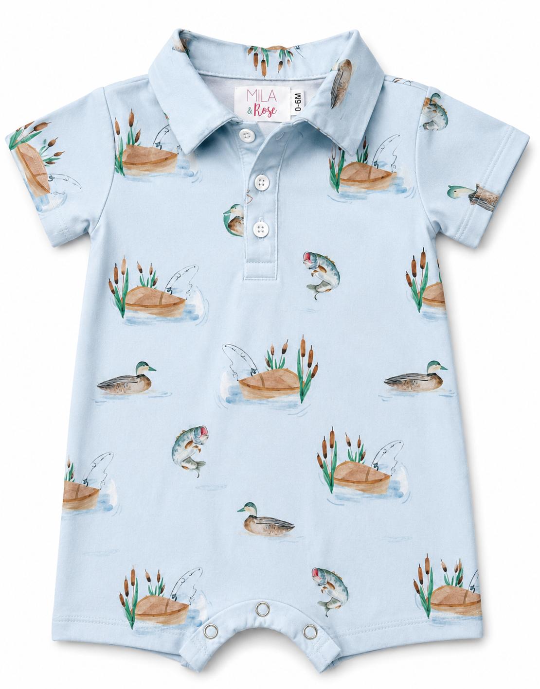 Lake Day Polo Shorty One-Piece - Aaria Tees